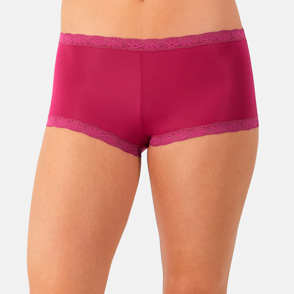 BOYSHORT DE MICROFIBRA CON DETALLES EN ENCAJE